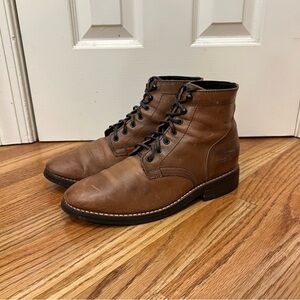 Thursday Boot Company Cognac Brown Leather Lace-Up Boots